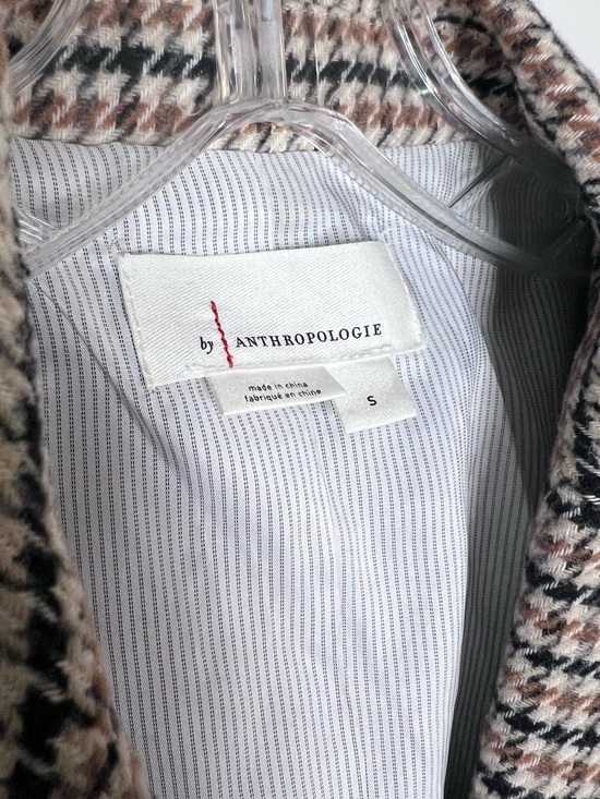 Anthropologie Applique Patches Houndstooth Blazer Sz S - Picture 10 of 11